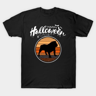 Funny Happy Halloween Beautiful Bulldog Men Women Kids Gift T-Shirt